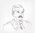 William Faulkner vector sketch portrait face famous