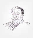 William Howard Taft usa president vector sketch portrait