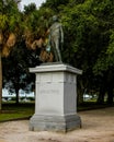 William Moultrie statue in White Point Gardens, Charleston, SC. Royalty Free Stock Photo