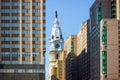 William Penn statue on a top of City Hall Philadelphia Royalty Free Stock Photo