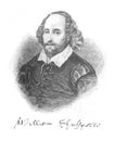 The William Shakespeare`s portrait, an English poet, playwright, and actor, widely regarded as the greatest writer in the English Royalty Free Stock Photo