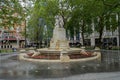 The William Shakespeare statue and fountain in the Leicester Square Garden