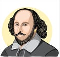 William Shakespeare. Vector illustration. Portrait of an English writer
