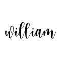 William stylish artistic handwriting name on the white background. Isolated illustration