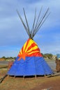 Teepee with designs in the fields