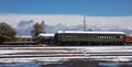 Vintage train wagons at Williams Arizona train station. US Royalty Free Stock Photo