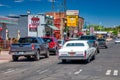 WILLIAMS, AZ - JUNE 29, 2018: View of the city centre in Williams with car traffic