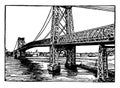 Williamsburg Bridge, vintage illustration Royalty Free Stock Photo