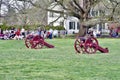 Civil war cannons during re-enactment. Williamsburg, VA, USA. April 11, 2015.