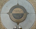 Brass plaque outside Collonial Williamsburg. Williamsburg, VA, USA. October 6, 2019.