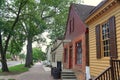 Williamsburg, Virginia, U.S - June 30, 2020 - The view of the street with beautiful colonial homes and stores