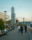 The Williamsburg waterfront at sunset, Brooklyn, New York