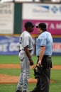 Willie Upshaw argues a call in a baseball game Royalty Free Stock Photo