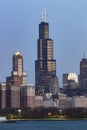 Willis or Sears Tower at sunrise. Chicago is home to the Cubs, Bears, Blackhawks and deep dish pizza Royalty Free Stock Photo