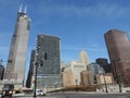 Willis Tower and Chicago Business district Royalty Free Stock Photo