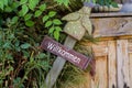 Willkommen sign in the garden Royalty Free Stock Photo