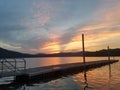 Willow Bay docks at sun down Royalty Free Stock Photo