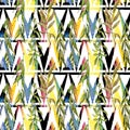 Willow branches pattern in a watercolor style. Royalty Free Stock Photo