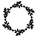 Willow Easter wreath.Round wreath of willow branch Royalty Free Stock Photo