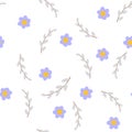 Willow and flower cute seamless pattern. Happy Easter concept. Vector illustration for fabric design, gift paper, baby Royalty Free Stock Photo