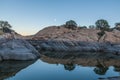 Willow Lake Moonrise Reflection Landscape Royalty Free Stock Photo