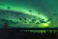 Willow Lake Northern Lights Aurora Borealis Alaska Night Sky Royalty Free Stock Photo