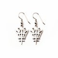 Willow Leaf Earrings With Ogham Script And Ndebele-inspired Motifs