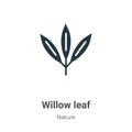 Willow leaf vector icon on white background. Flat vector willow leaf icon symbol sign from modern nature collection for mobile Royalty Free Stock Photo