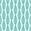 Willow leaves seamless vector pattern. Vintage style and colors (blue). Royalty Free Stock Photo