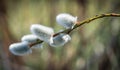 Willow tree branch in spring . Royalty Free Stock Photo