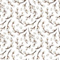 Willow twig seamless pattern. Easter pattern.