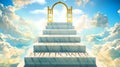 Willpower as stairs to reach out to the heavenly gate for reward, success and happiness. Step by step, Willpower elevate