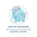 Willpower lacking concept icon