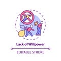 Willpower lacking concept icon