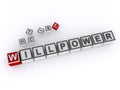 willpower word block on white Royalty Free Stock Photo