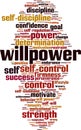 Willpower word cloud Royalty Free Stock Photo