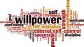 Willpower word cloud Royalty Free Stock Photo