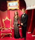 Wills and Kate waxwork duo Royalty Free Stock Photo