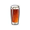 Willy Becher beer glass. Hand drawn vector illustration isolated on white