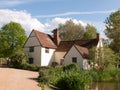 Willy Lott`s Cottage outside in flatford mill in constable count Royalty Free Stock Photo