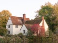 willy lotts cottage at flatford mill in suffolk in autumn up close Royalty Free Stock Photo