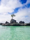 Willy`s rock on the beach on Boracay island,Philippines Royalty Free Stock Photo
