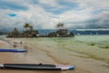 Willys Rock, situated on the famous White Beach, Boracay Island, Philippines Royalty Free Stock Photo