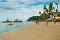 Willys Rock, situated on the famous White Beach, Boracay Island, Philippines Royalty Free Stock Photo