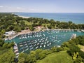 Wilmette Harbor Boats and Shoreline Royalty Free Stock Photo