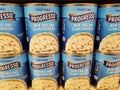 Wilmington, Delaware, U.S - December 1, 2020 - A stack of Progresso New England clam chowder canned soup