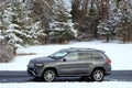 Wilmington, Delaware, U.S - January 17, 2019 - Jeep Grand Cherokee 2016 on the road after a snowstorm