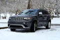 Wilmington, Delaware, U.S - January 17, 2019 - Jeep Grand Cherokee 2016 on the road after a snowstorm