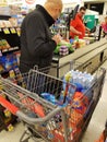 Wilmington, Delaware, U.S.A - March 2, 2020 - A customer paying for the groceries at the store