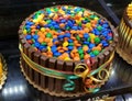 Wilmington, Delaware, U.S - November 10, 2020 - A cake made with Kitkat wafers and M&M candies on top